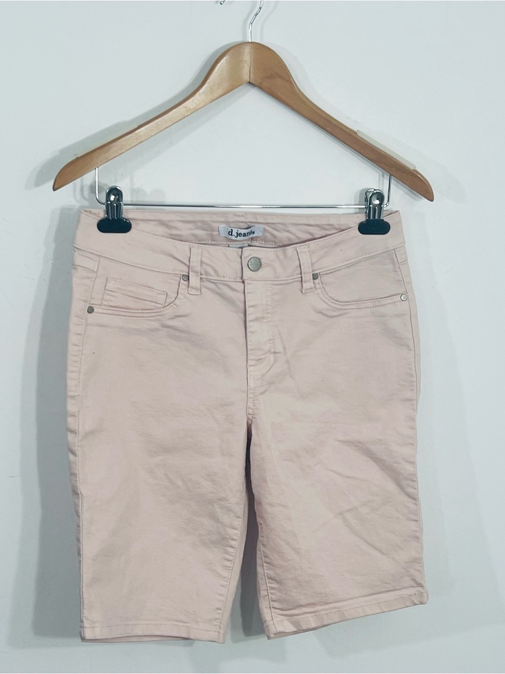 D.jeans Pink Bermuda Shorts 5 Pocket Design Mid Rise Stretch 5-Pocket Size 8